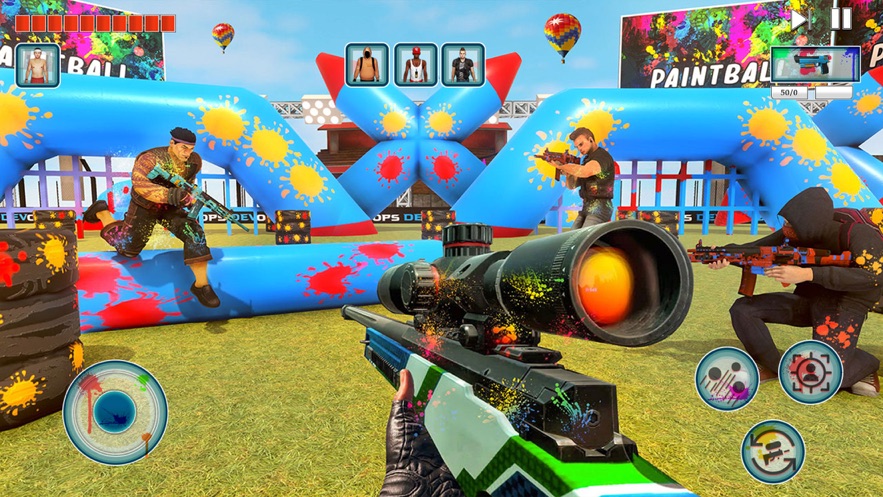 彩弹战斗射击土地截图