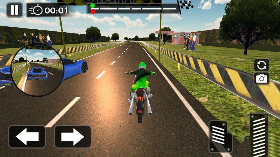 摩托车对决赛车截图